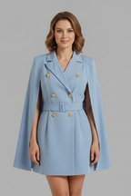 Vestito blazer donna con bottoni doppiopetto e cintura