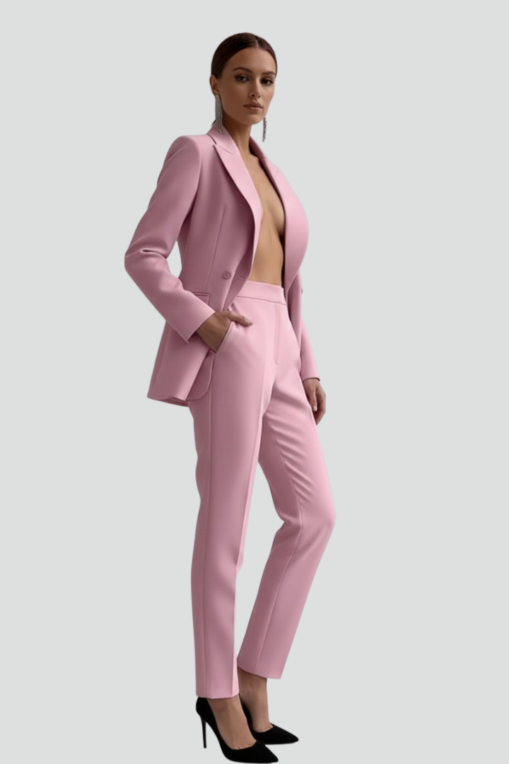Completo blazer e pantaloni donna con maniche lunghe