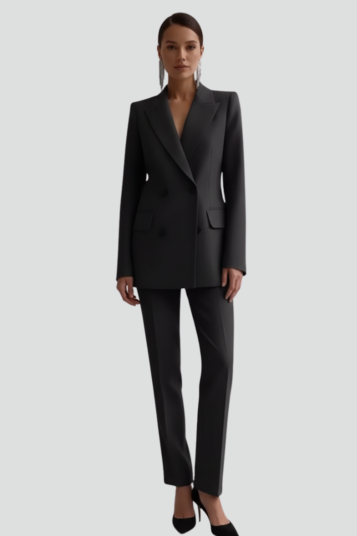 Completo blazer e pantaloni donna con maniche lunghe