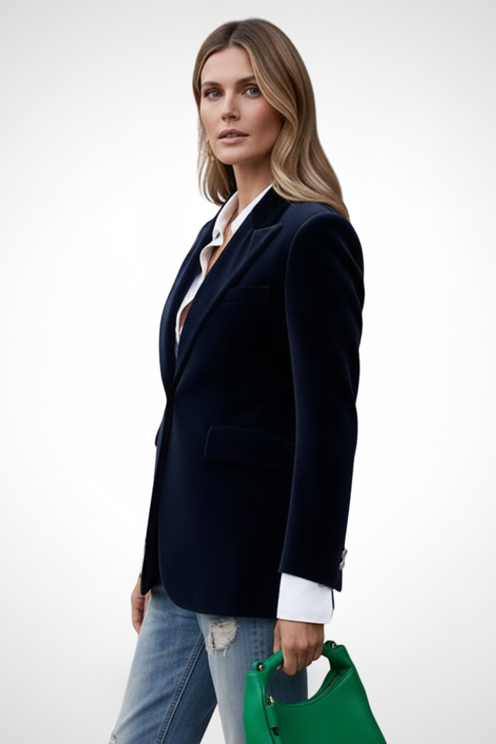 Giacca blazer donna con rever classici e taglio sciancrato