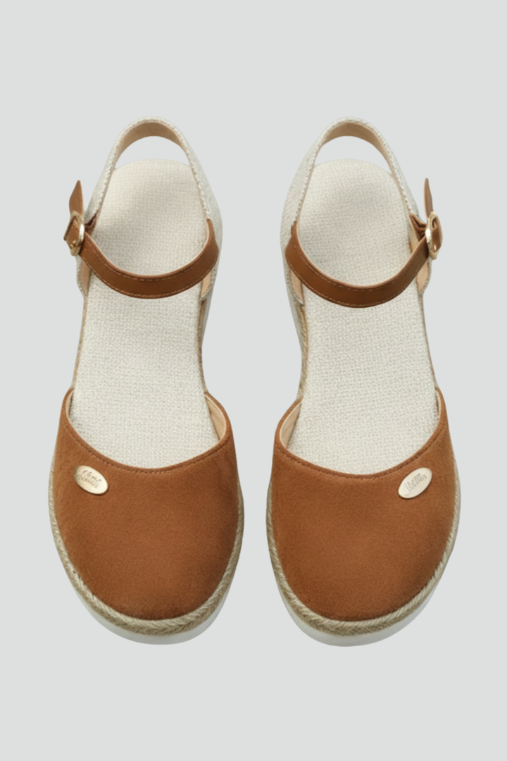 Damskie Sandały Espadrylowe z Zamkniętymi Palcami i Paskiem na Pięcie