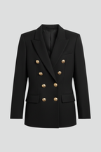 Blazer doppiopetto donna con bottoni dorati e revers