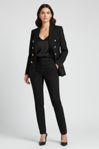 Blazer doppiopetto donna con bottoni dorati e revers
