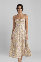 Robe femme à corset et bas à volants