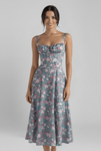 Robe femme à corset et bas à volants