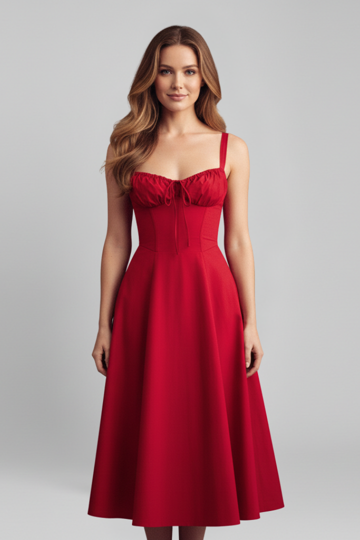 Robe femme à corset et bas à volants