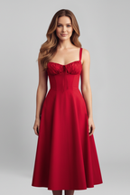 Robe femme à corset et bas à volants