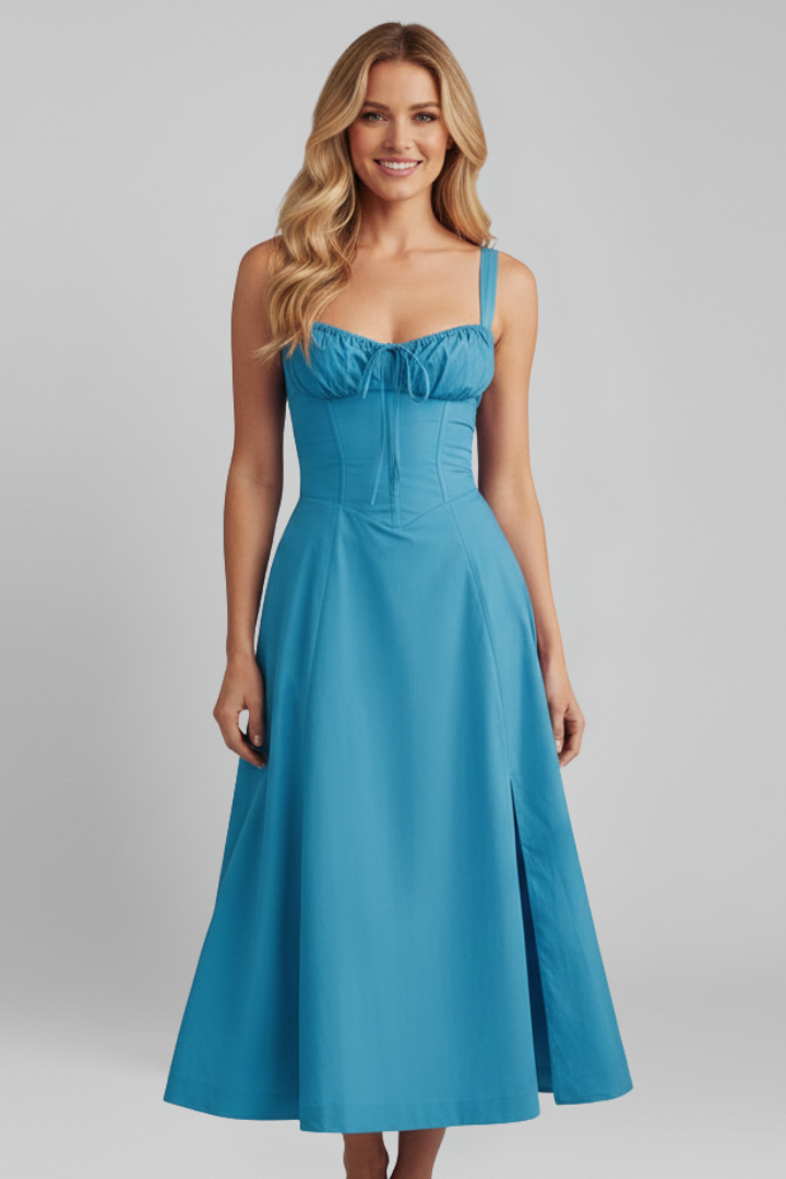 Robe femme à corset et bas à volants
