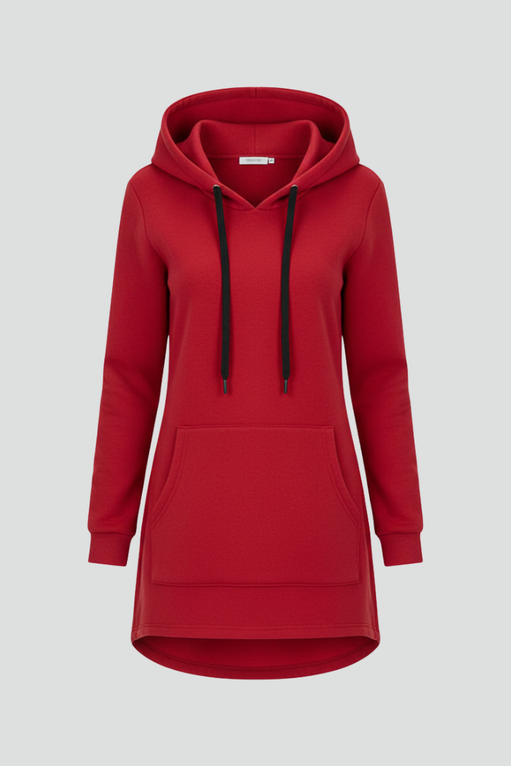 Robe femme à capuche et poche kangourou