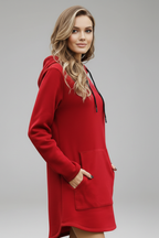 Robe femme à capuche et poche kangourou