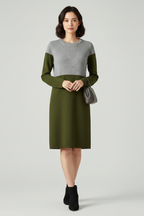 Robe femme manches longues surface texturée