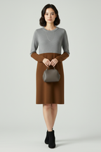Robe femme manches longues surface texturée