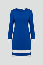 Vestito donna con scollo rotondo e finiture a contrasto
