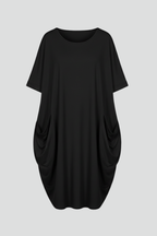 Vestito donna con scollo rotondo e maniche corte