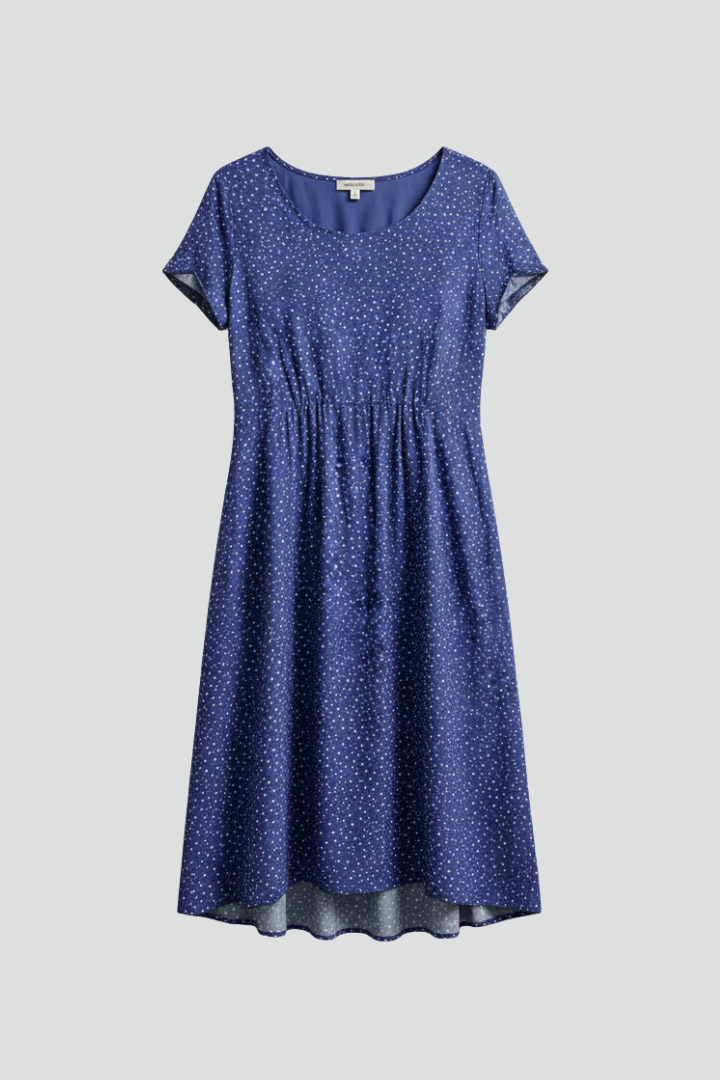 Robe femme col rond manches courtes