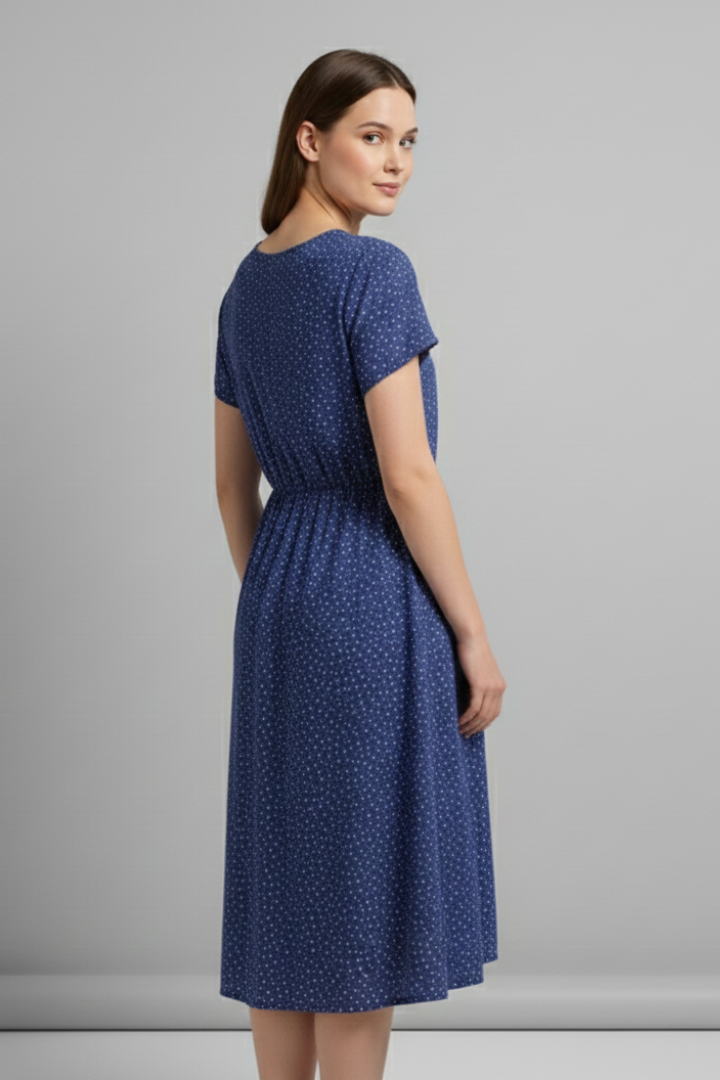 Robe femme col rond manches courtes