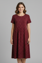 Robe femme col rond manches courtes