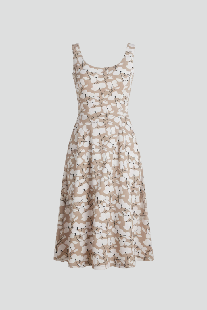 Rochie de damă cu decolteu rotund și fără mâneci