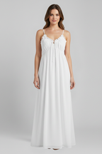 Vestido de mujer de tirantes con acabado plisado