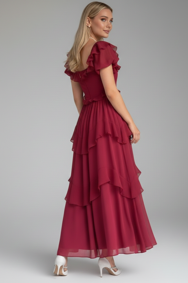 Robe femme col carré manches à volants