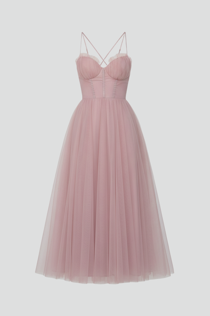 Robe femme bustier corset et bas en tulle