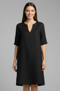 Robe femme col V manches 3/4