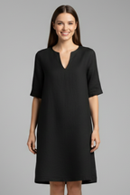 Robe femme col V manches 3/4