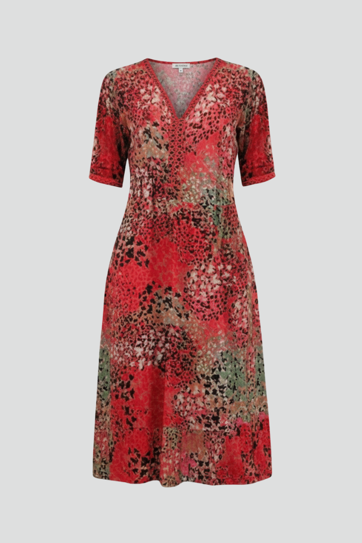 Robe femme col V manches courtes