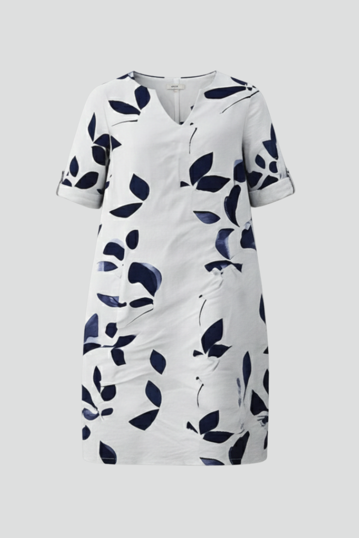 Robe femme col V manches courtes