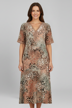 Robe femme col V manches courtes