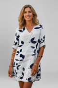 Robe femme col V manches courtes