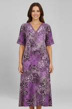 Robe femme col V manches courtes