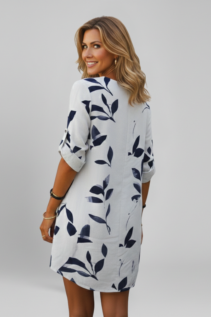 Robe femme col V manches courtes