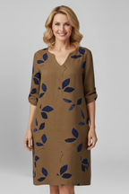 Robe femme col V manches courtes