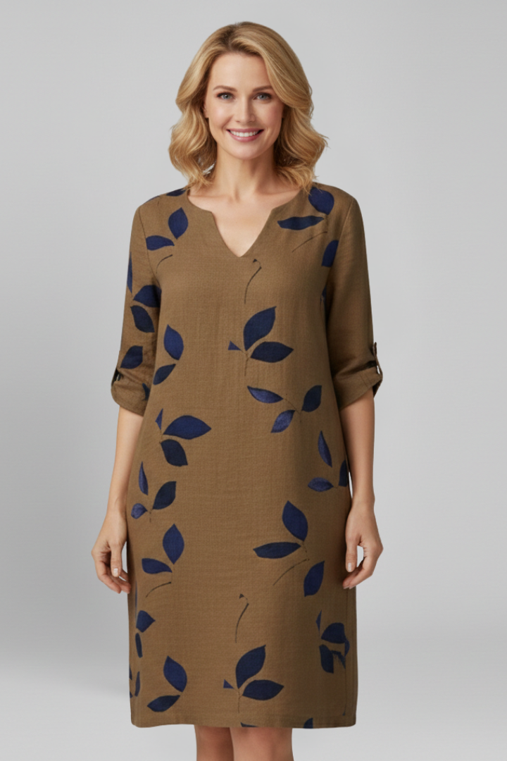 Robe femme col V manches courtes