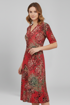 Robe femme col V manches courtes