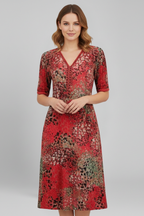 Robe femme col V manches courtes