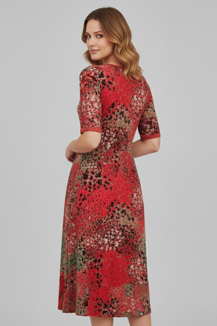 Robe femme col V manches courtes