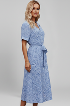 Vestito donna con scollo a V e chiusura a bottoni