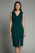 Vestido de mujer cruzado con escote en V