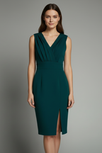 Vestido de mujer cruzado con escote en V