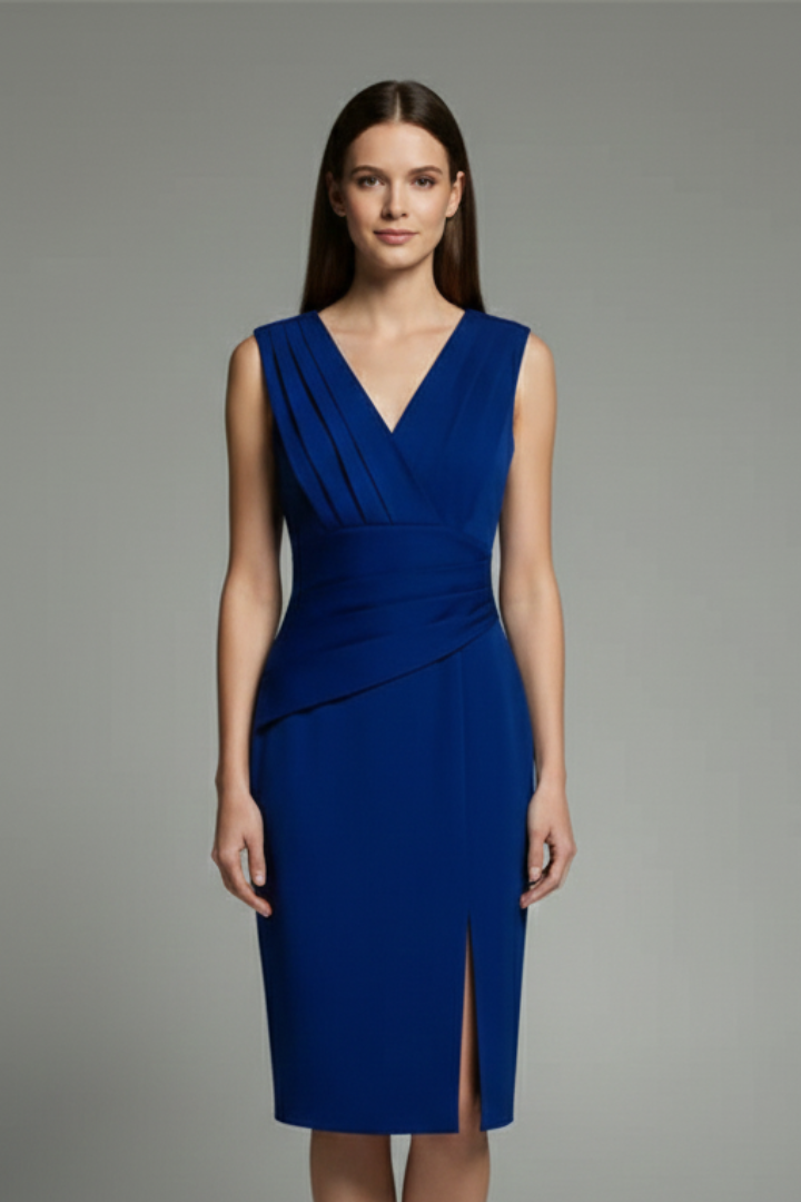 Vestido de mujer cruzado con escote en V