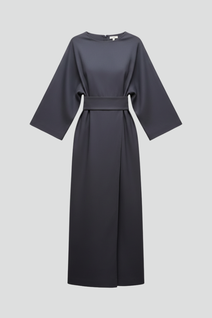 Vestito donna con maniche ampie e laccio in vita