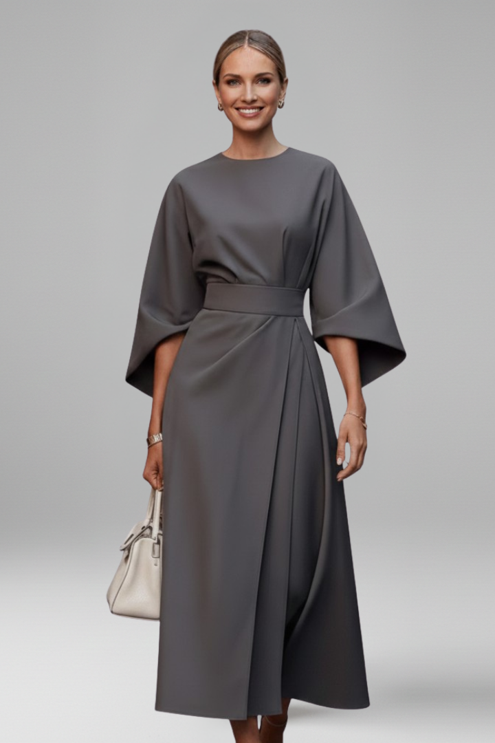 Vestito donna con maniche ampie e laccio in vita