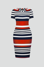 Vestito donna maniche corte lunghezza al ginocchio