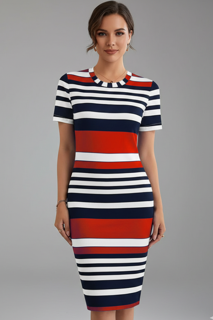 Vestito donna maniche corte lunghezza al ginocchio