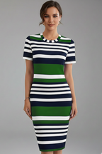 Vestito donna maniche corte lunghezza al ginocchio