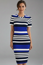 Vestito donna maniche corte lunghezza al ginocchio