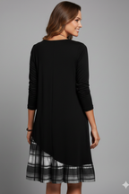 Robe midi femme col V manches longues