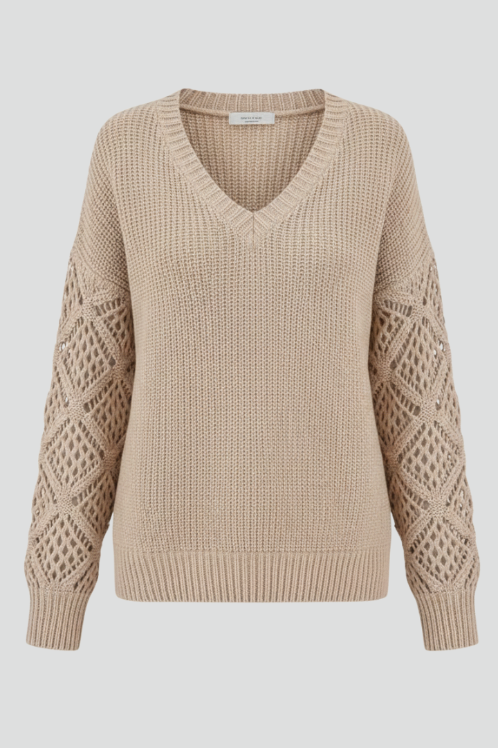 Jersey de mujer con escote en V y mangas largas
